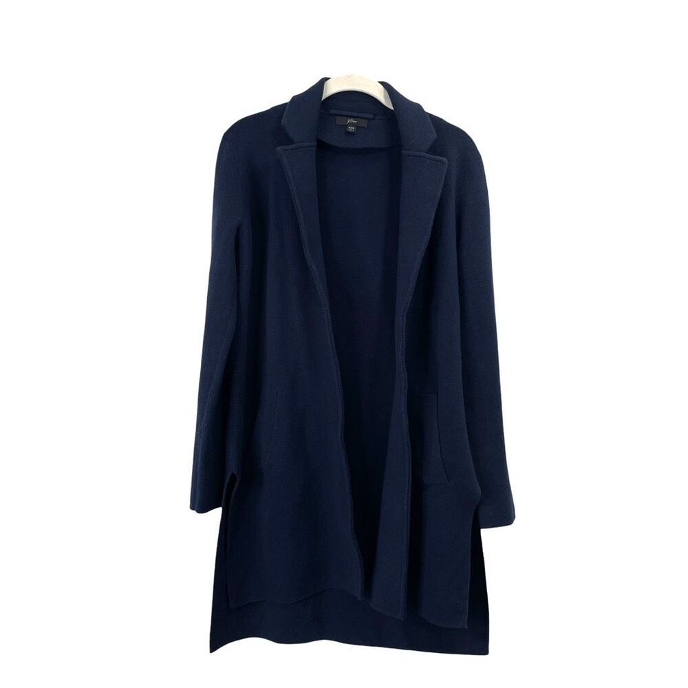 J. Crew knit wrap sweater blazer coatigan Size XXS navy blue